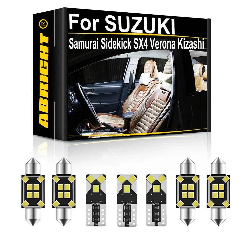 For SUZUKI Samurai Sidekick SX4 Verona Kizashi 1985-2013 Number Plate Lamp Canbus LED Interior Door Light Kit