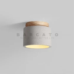 Wabi-sabi-luz descendente Led de superficie Beige japonesa, luz de techo de piedra de cueva amarilla para el hogar, lámpara de decoración de pasillo