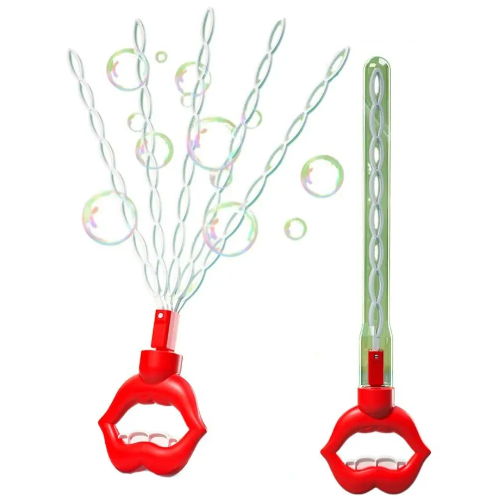 Bubble maker para crianças, bolha varinha brinquedo divertido, 40 buracos, vara, 5 garra, lábio, grandes varinhas de bolha