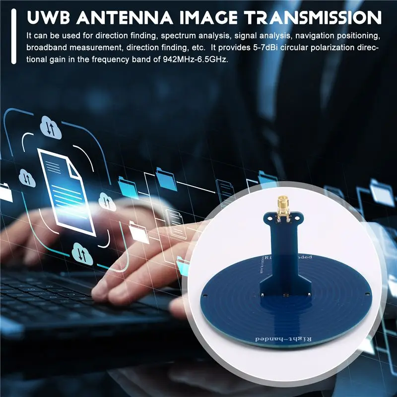 AA08-Antenna UWB Ultra 120Mhz-6Ghz 10CM SMA For Direction Finding Dpectrum Analysis Right-Hand External Thread Inner Hole