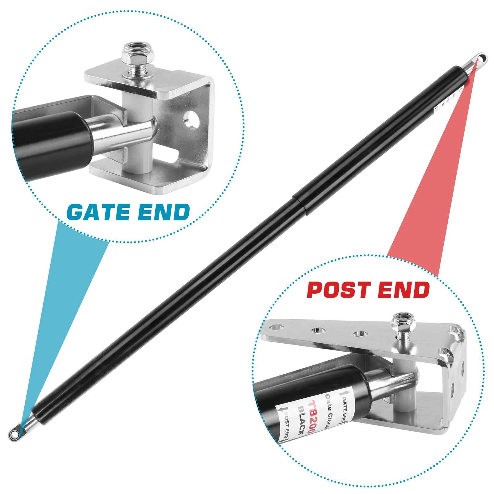 

6Pcs TB200B Heavy Duty Gate Closers 60 To 140 Pounds in Weight Protective Door Holder Hardware 40 To 64 Inches in Width