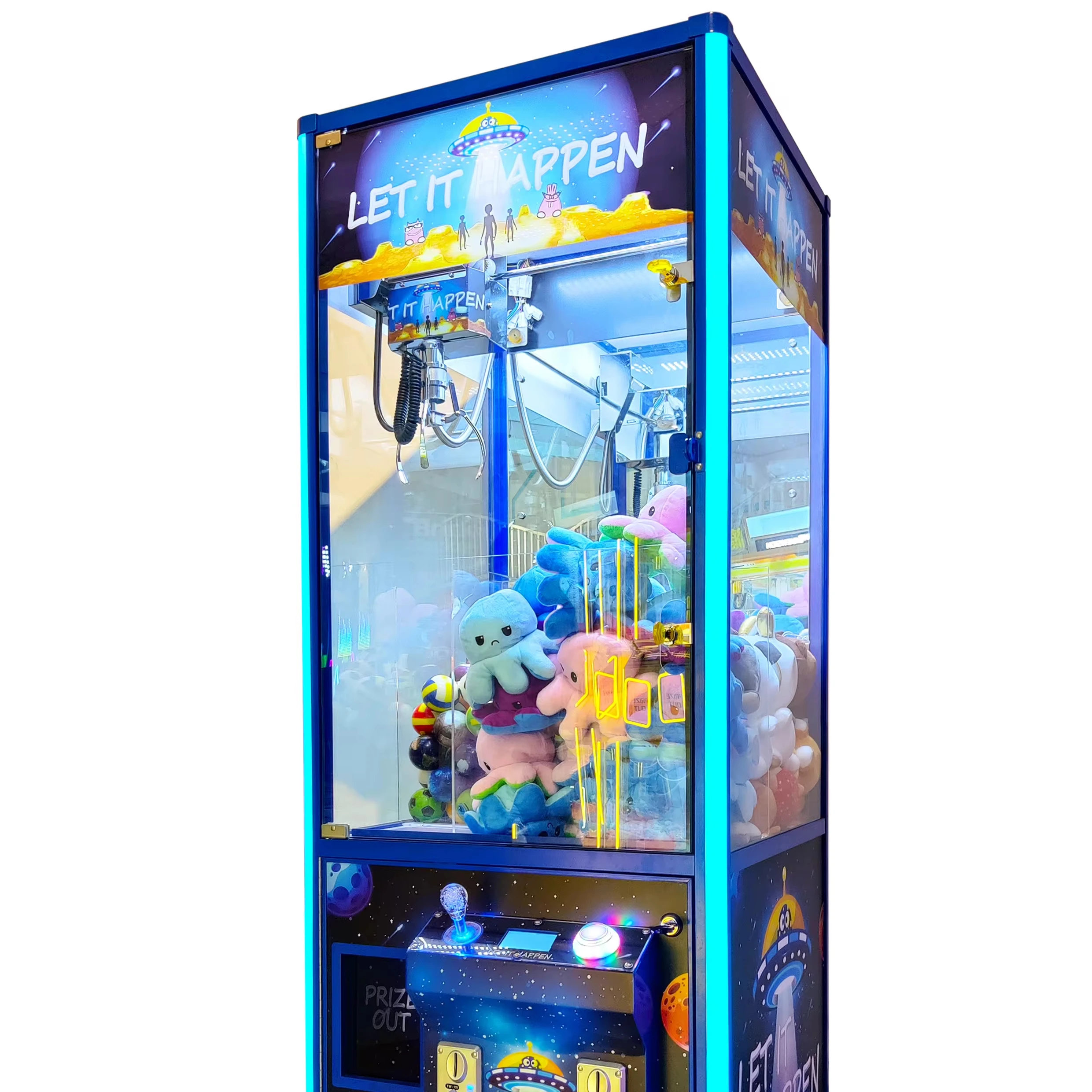 

NEW 25 Inch "Let It Happen" Toy Vending Coin Operated Games Small Claw Crane Machine for Sale