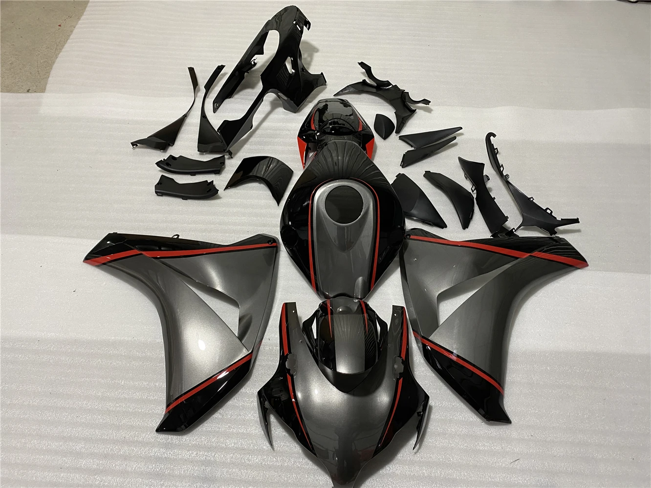 Sepeda Motor Fairing Fit CBR1000RR 2008 2009 2010 2011 CBR1000RR 08 09 10 11 Fairing Body Perak Hitam