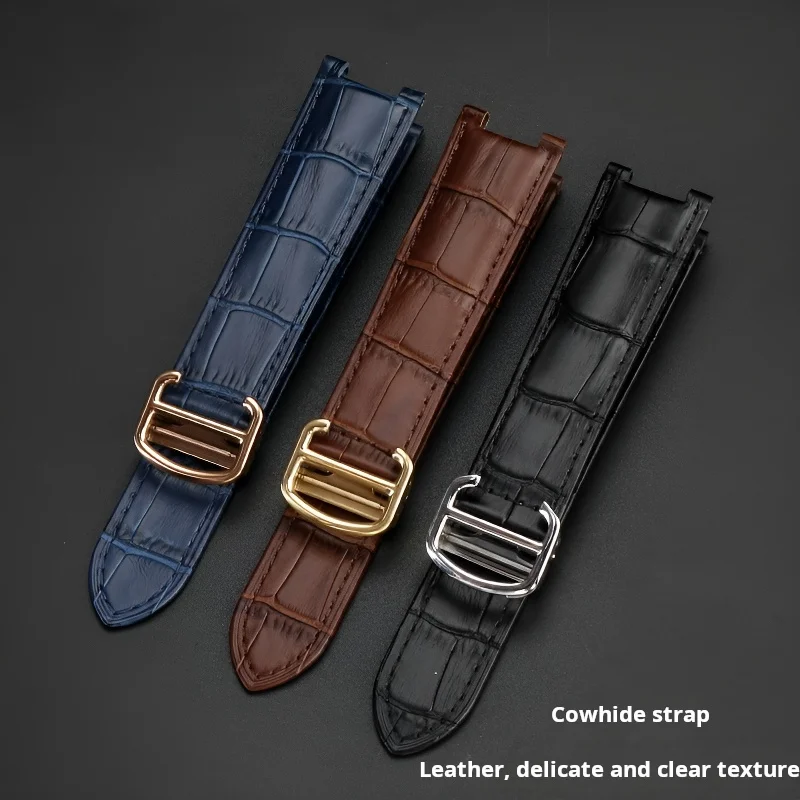 Genuine Leather watch strap For Cartier PASHA WSPA0012 WJ120251 notch watchband men women Cowhide bracelet 18mm 20mm 21mm screw