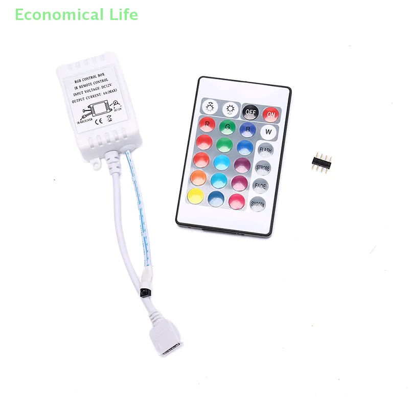 LED RGB Controller 24 Key IR Remote DC12V Dimmer Control Box For LED Strip Light