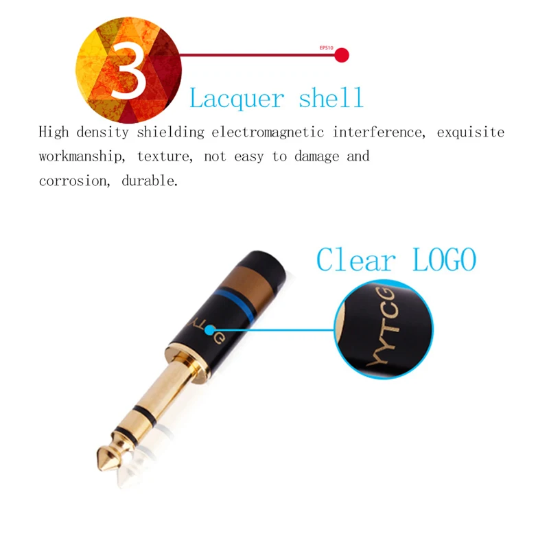 1PCS Stereo Jack 6.35mm 6.3mm Male Jack Connector 6.35 Speaker Plug Gold-plated Audio Connector