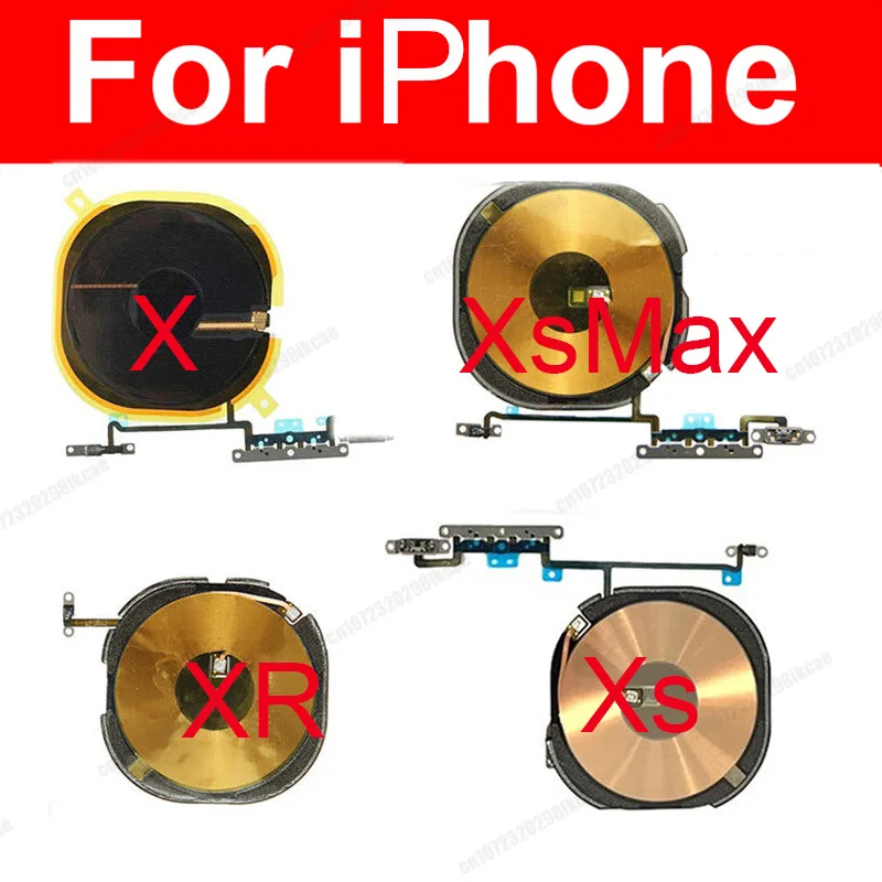 1 Pcs Wireless Charging Chip Coil With Volume Flex Cable for iPhone X XR XS Xs Max Charger Panel Sticker WPC Pad Parts