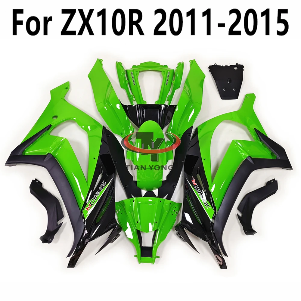 Motorcycle Full Fairing Kit for Kawasaki ZX10R Cowling Fit ZX10 R ZX 10R 2011 2012 2013 2014 2015 Green black bright split print