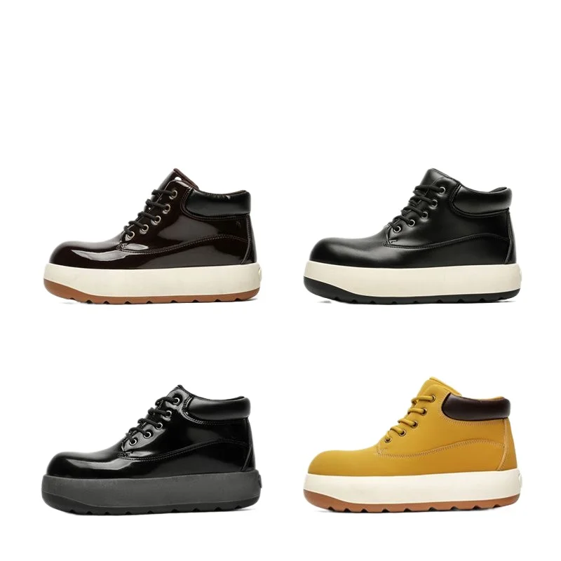 

2025 Autumn and Winter Men's New Heightening Q Version Ugly Cute Big Head Polished and Old Brown Short Platform Boots