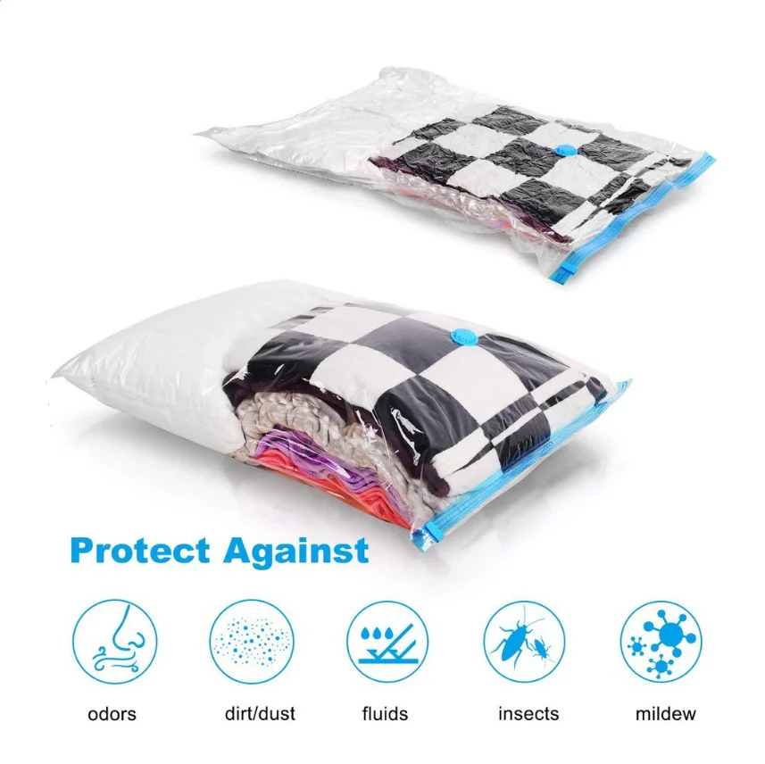 Jumbo Vacuum Storage Bags Space Saver Compression for Comforters and Blankets, Sealer Clothes