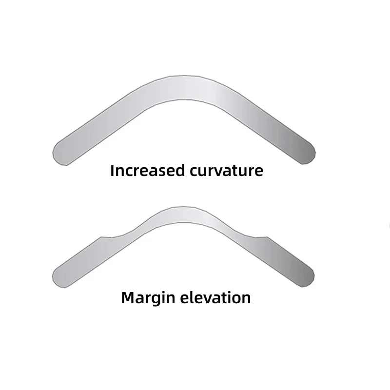 Bandas Matrix Dental, Gingival Wall Lift, grande curvatura, matrizes contornadas secionais, 0,04mm, 100pcs por saco, 5 sacos