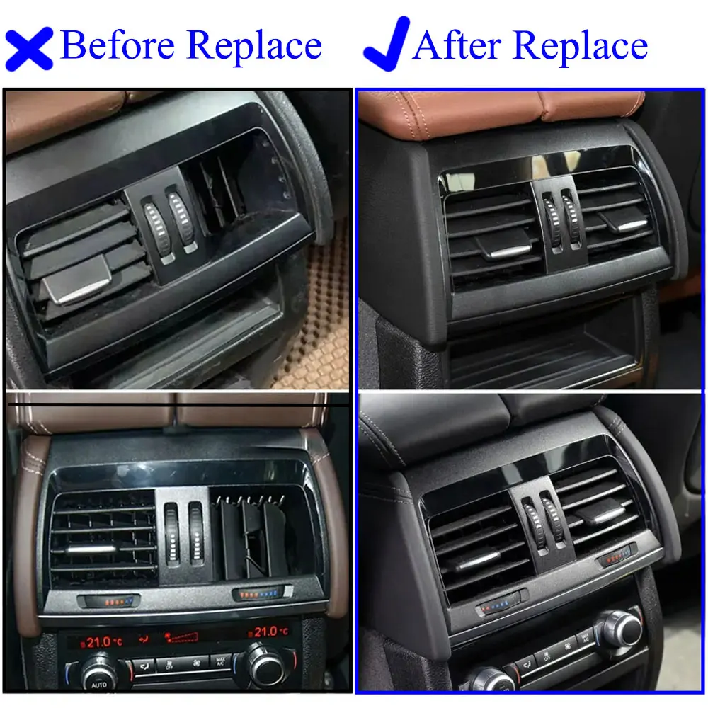 F15 F16 Rear Console Air Conditioning Vent Outer Cover AC Vent Grille Outlet Panel Replacement For BMW X5 X6 F85 F86 64229252012