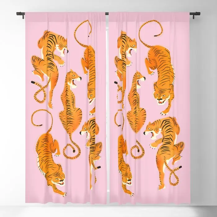 Three Fierce Tigers Blackout Curtains 3D Print Window Curtains For Bedroom Living Room Decor Window Treatments