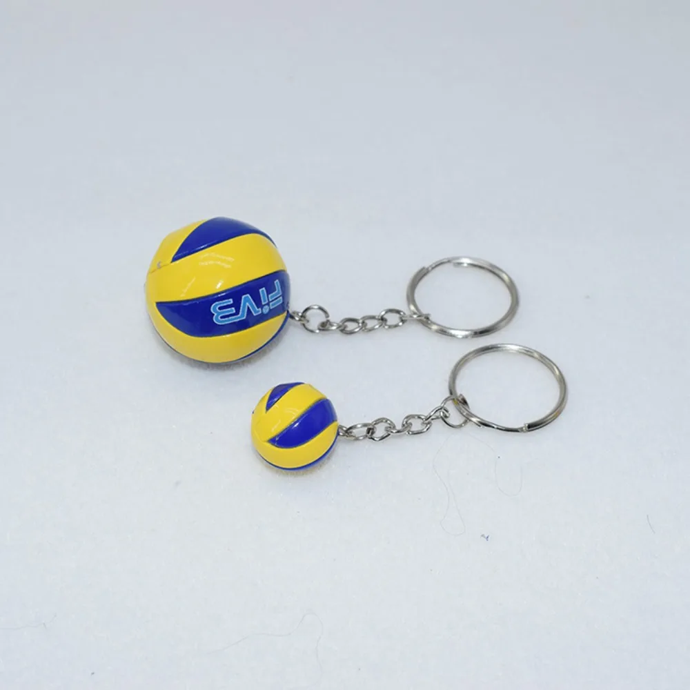 PVC Volleyball Key Chain Mini Ball Beach Ball Sports Keychain Souvenir Creative Cartoon Car Ornament Boyfriend Gift Accessory