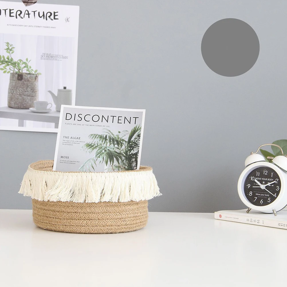 

Organization Storage Basket Woven Baskets Knitting Desktop Fruit Bamboo Sundries