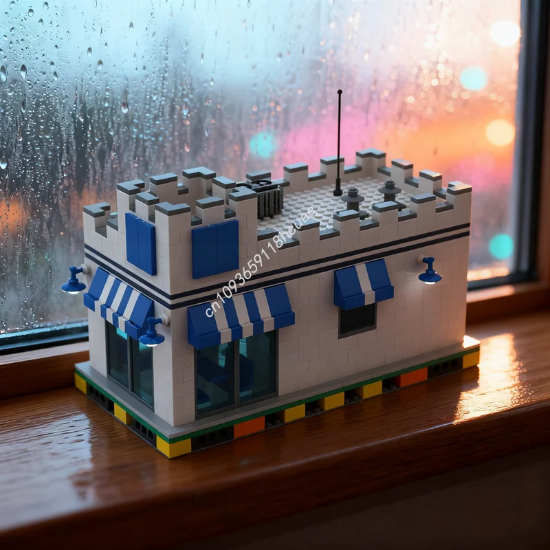 

1055 шт. MOC белый замок, городская модель, строительные блоки, архитектура, рождественский подарок, идея «сделай сам», образовательный кирпич, детские игрушки на день рождения