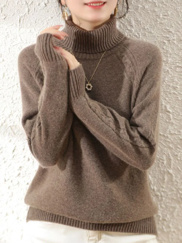 Winter Candy Color Turtleneck Knitted Sweater Women Korean Thick Slim Soft Pullover Tops Casual Warm Long Sleeve Knitwear Jumper