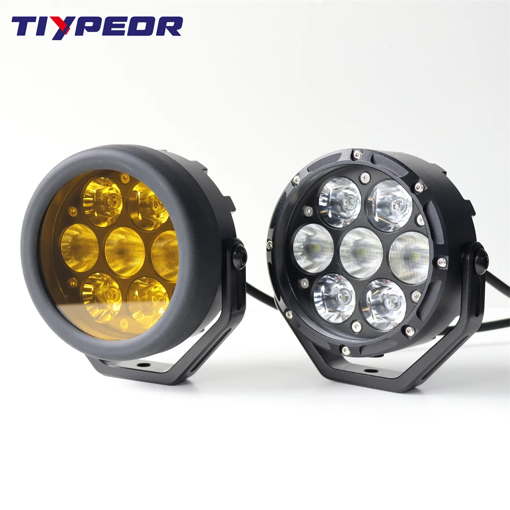 

TIYPEOR 70W CNC Aluminum Motorcycle Spotlight Auxiliary Fog Driving Brighter IP68Waterproof LED Universal Light For Off-Road ATV