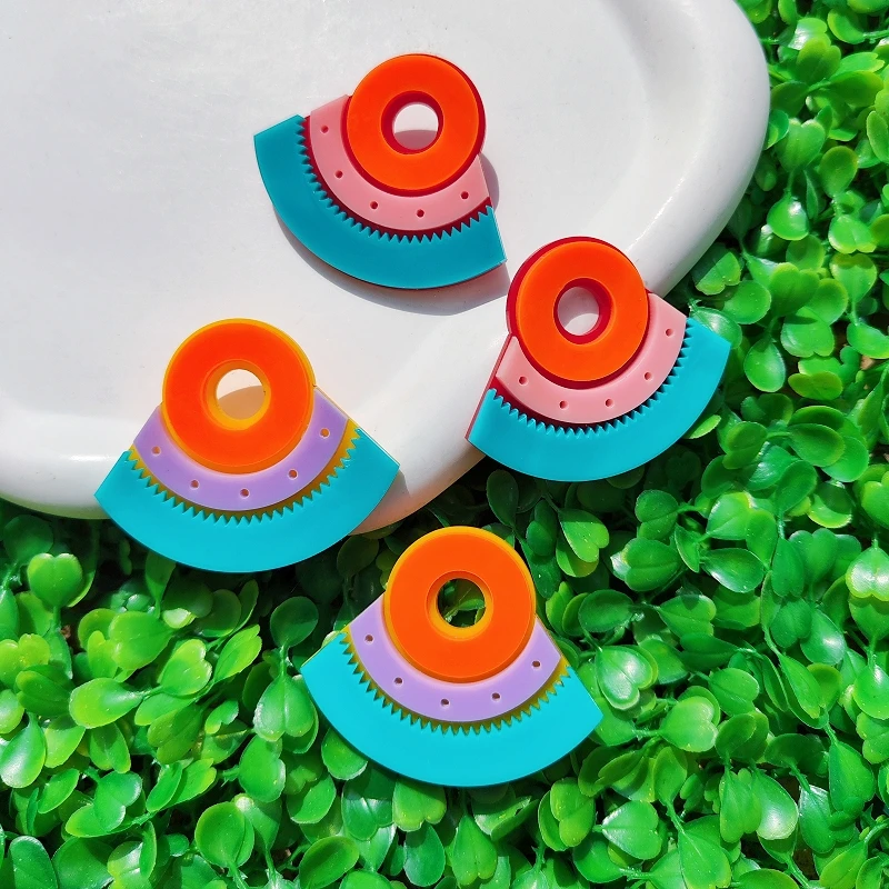 KUGUYS Flabellate Trendy Earrings for Women Future Bohemian Style Boho Jewelry Accessories