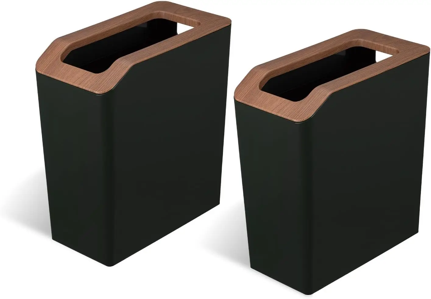 

2-Pack Slim Rectangular Trash Can, 2-Gallon Open Top Wastebasket for Home Use