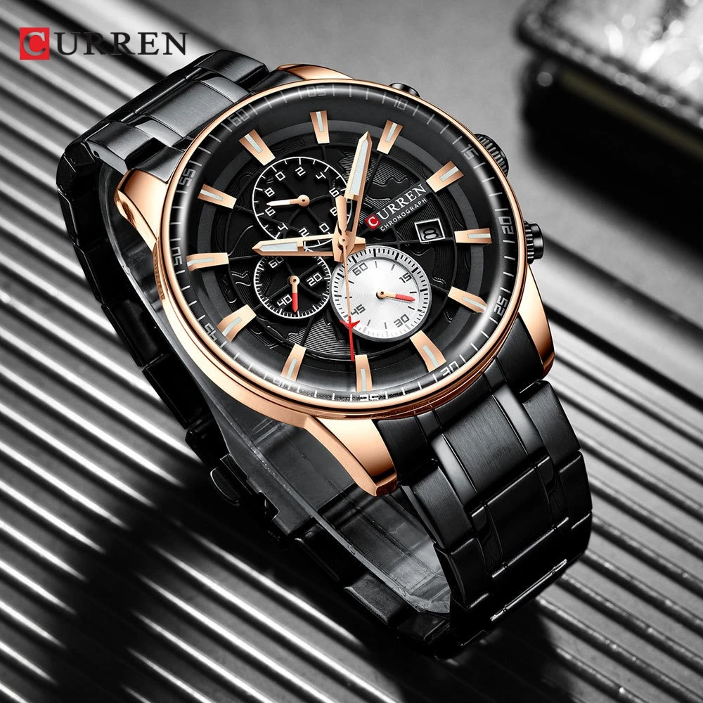

Curren 8362 Luxury Steel Strip Mens Watch Multi Functional Chronograph Calendar Luminous Waterproof Watches for Men Reloj Hombre