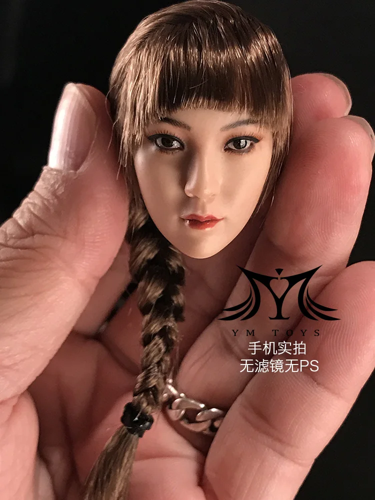 YMTOYS Scala 1/6 Ying Testa Femminile Sculpt Intrecciato Capelli Lunghi Testa Intagliare Modello Misura 12 ''TBL Soldato Action Figure Corpo Bambole