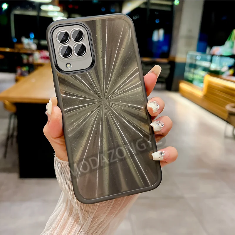 For Samsung Galaxy M33 5G Case Colorful Transparant TPU Cellphone Cover With Lens Films Anti Fingerprints SM-M336B Phone Case