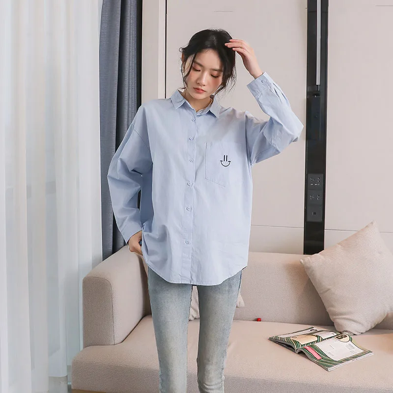 

2024 Spring Business Maternity OL Blouses Quality Long Sleeve Loose Shirts Clothes for Pregnant Women Pregnancy Tops