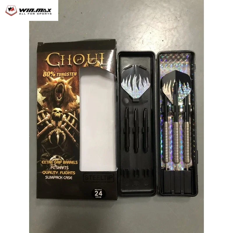 Win.Max Steel Tip Darts Set 24g, 80% Tungsten Dart Barrels with Flights, Professional Indoor Sports Dartboard Accessories