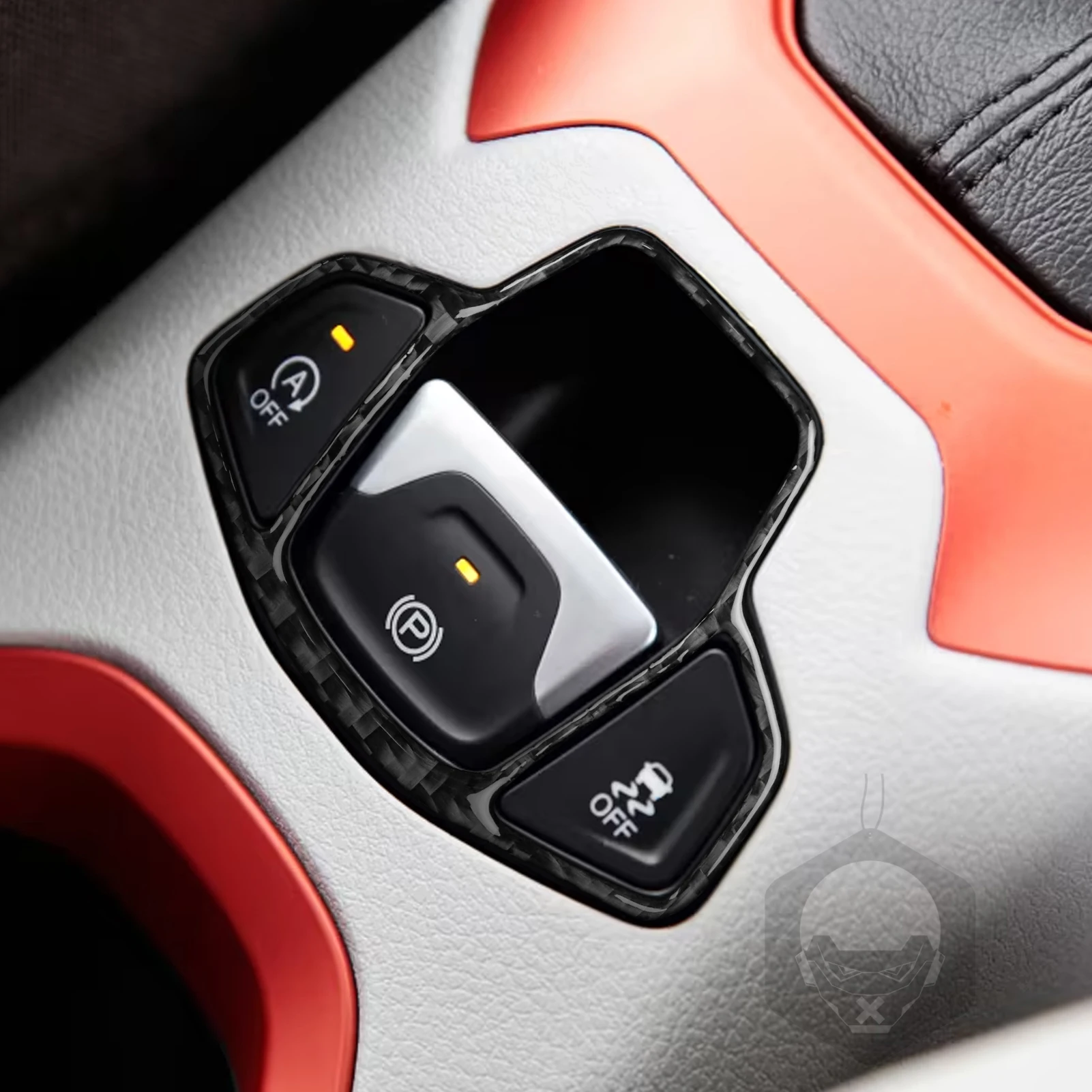 For Jeep Renegade 2014-2023 Carbon Fiber Electronic Parking Brake Control Panel Frame Cover Decorative Car Accessories Sticker