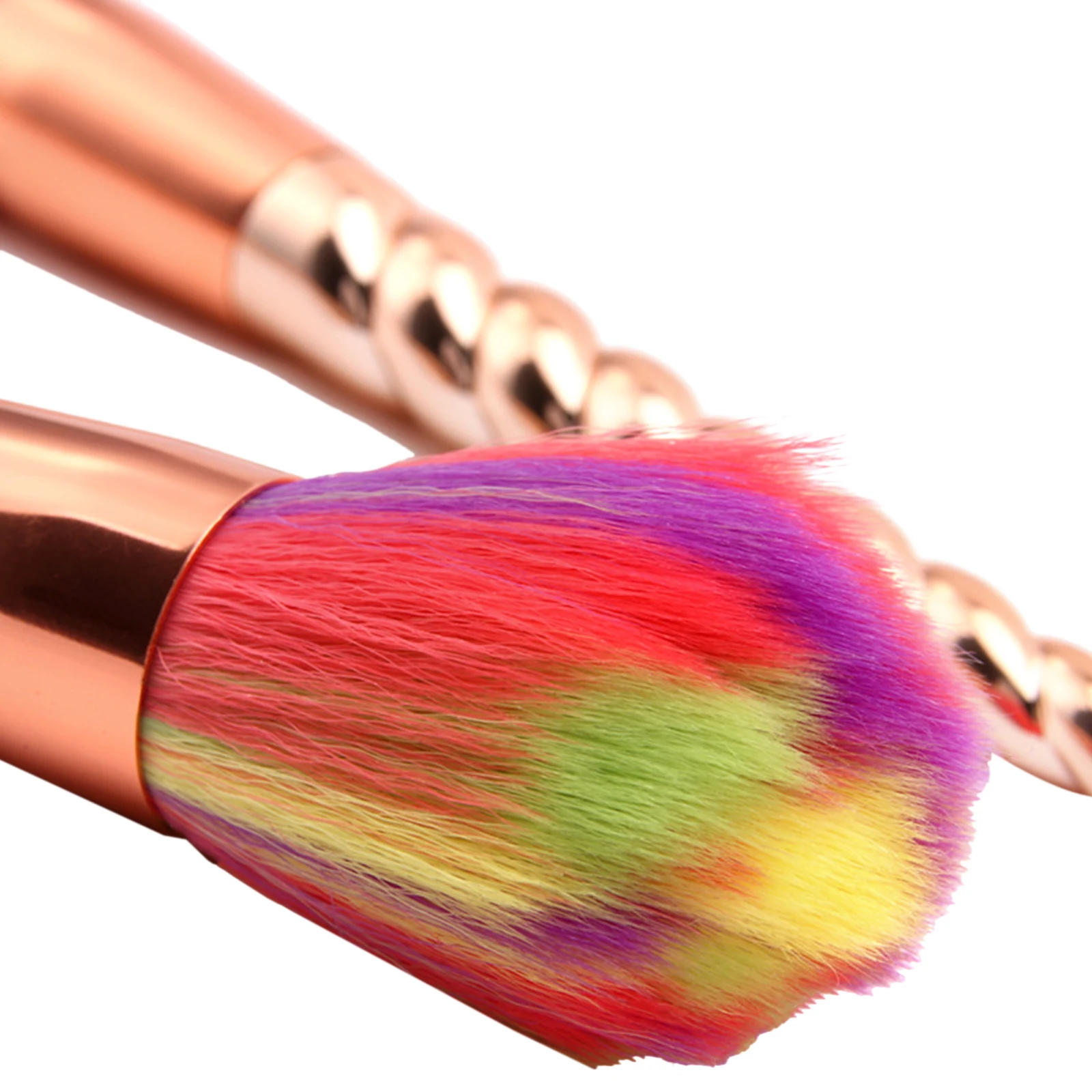 5 pezzi/set pennelli per trucco moda fibra colorata spirale per capelli manico antiscivolo adatto fondotinta in polvere fard correttore multifunzionale