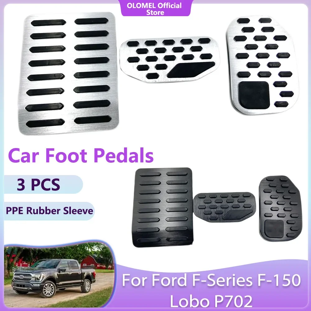 Car Foot Pedals For Ford F-Series F-150 Lobo P702 2019 2021 2022 Accelerator Non-slip Fuel Brake No Drilling Alloy Covers Parts