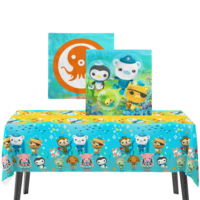 The Octonauts Theme Birthday Party Supplies Decoration Underwater Disposable Tableware Napkin Tablecloth Kids Baby Shower Gifts