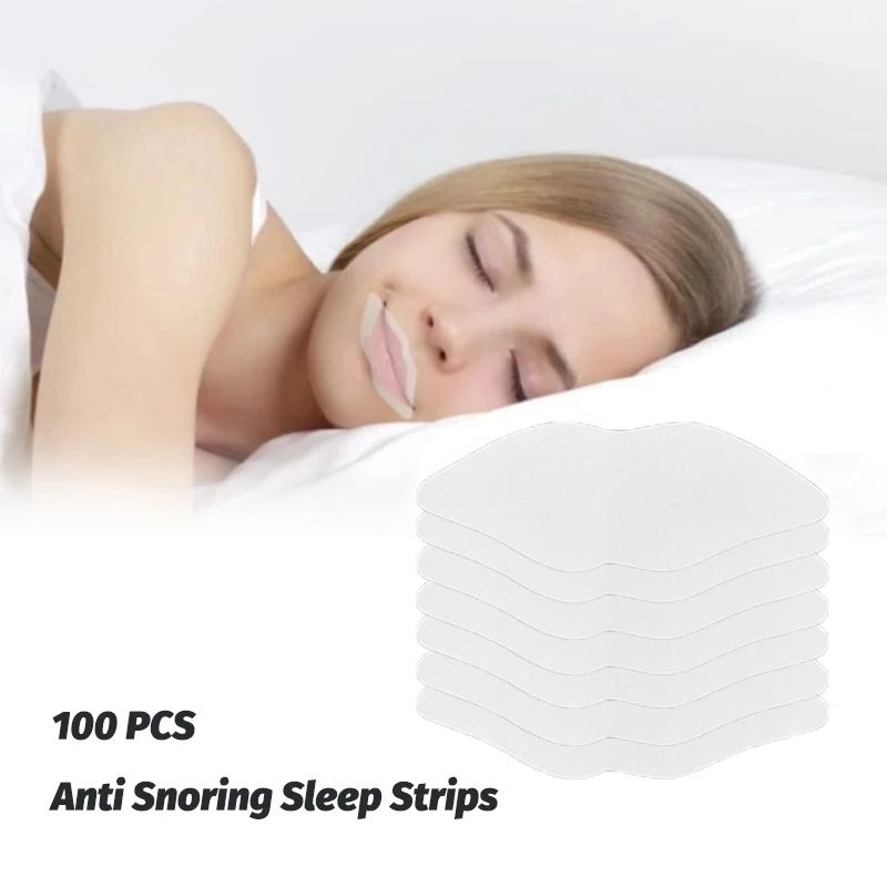 

100Pcs Anti Snoring Sleep Strips Sticker Gentle Less Mouth Seal Tape Stop Snore Mouth Correction Sticker Tape