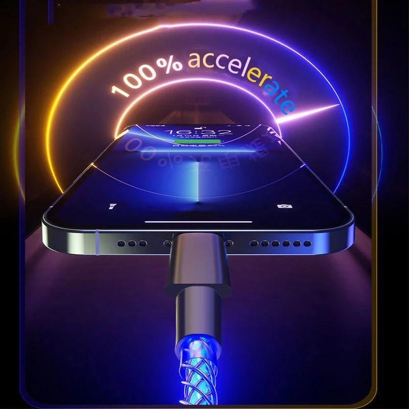 Glowing Cables Mobile Phone Fast Charging Cables LED Light Micro USB Type C Charger For iPhone 13 12 Xiaomi Samsung Huawei Phone