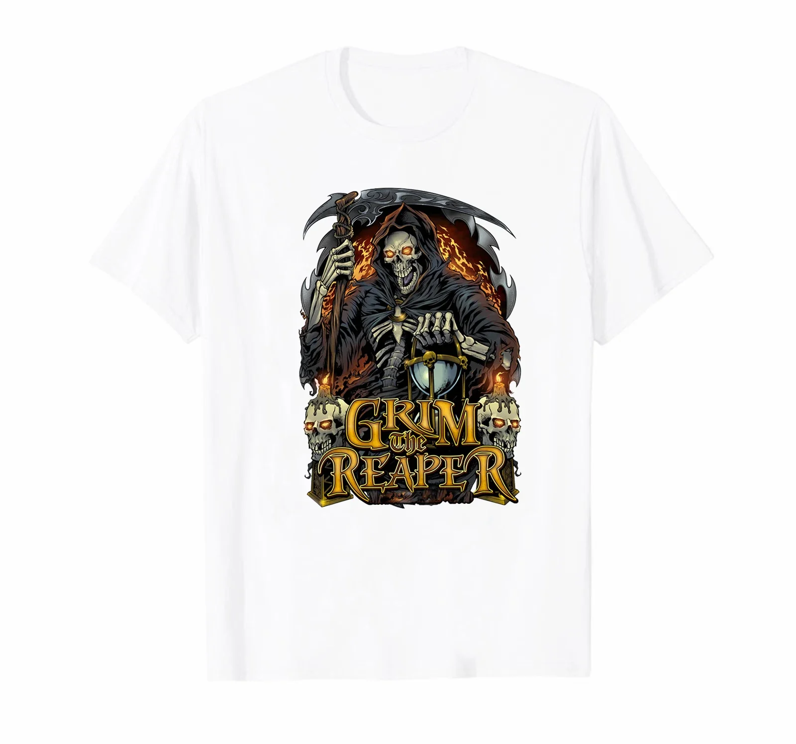 Personalized Grim The Reaper T Shirt. Short Sleeve 100% Cotton Casual T-shirts Loose Top Size S-3XL