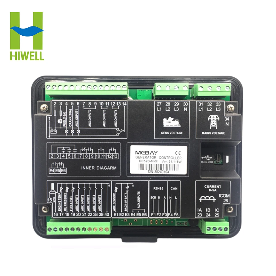 DC52D MKII Genset Startbedieningspaneel Module Elektrische generator Motorcontroller DC52D