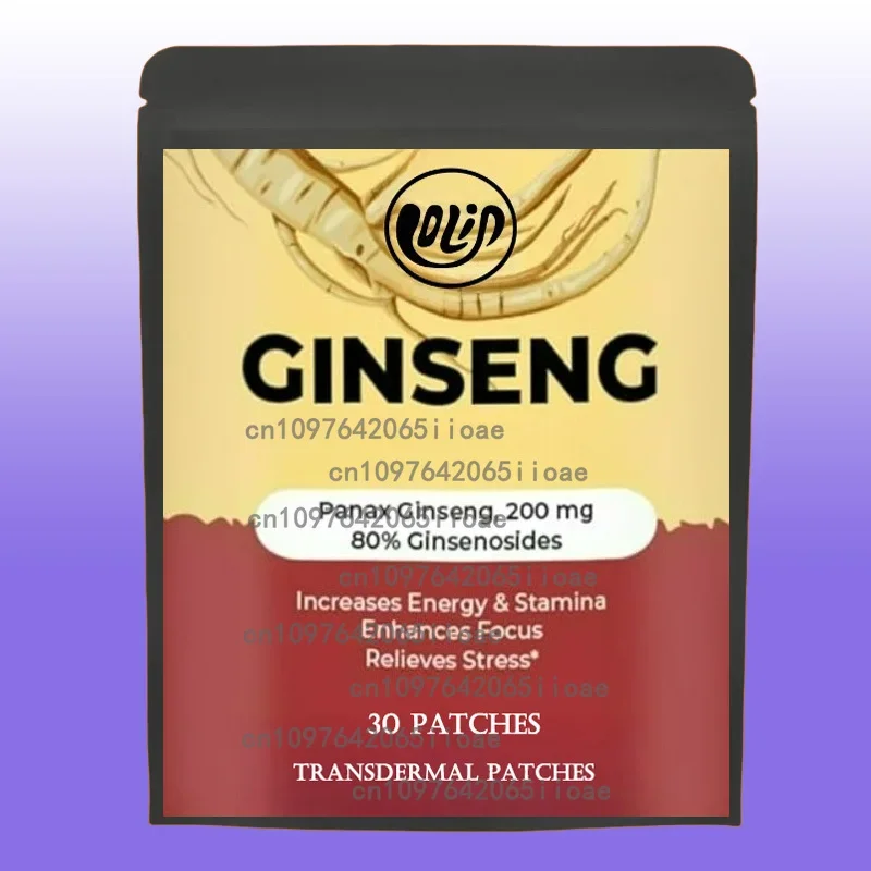 

30 патчей Panax Ginseng Transdermal Patches Корейский красный женьшень Panax, поддержка фокуса и иммунитета
