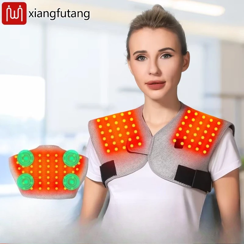 Red Light Heated Massage Shawl Shoulder Back Support Winter Body Warn Vest Muscle Relaxation Relieve Stress Helpful for Sleep