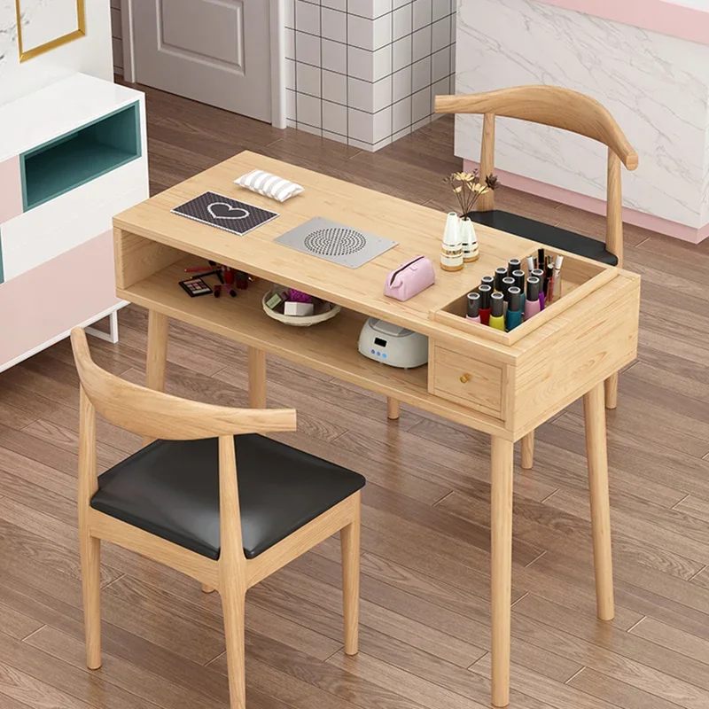 

Nail Artist Manicure Nail Tables Dressing Reception Desks Wooden Nail Tables Durable Mesa Manicura Salon Furniture