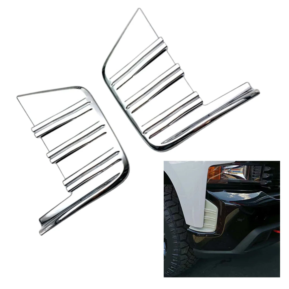 

2pcs Car Front Bumper Side Vent Cover Trim Bezel For Chevy For Silverado 1500 2019-2021 Lampshade ABS Exterior Parts Bumpers