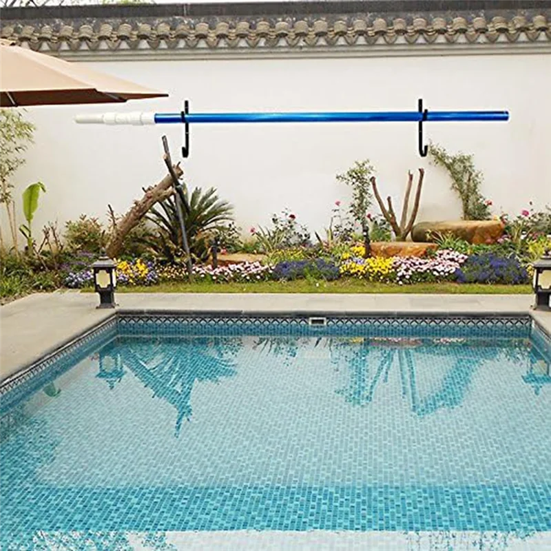 A74E-Pool Pole Hanger 4Pc,Hooks For Telescopic Poles,Skimmers,Leaf Rakes,Nets,Brushes,Vacuum Hose,Garden Tools And Swimming