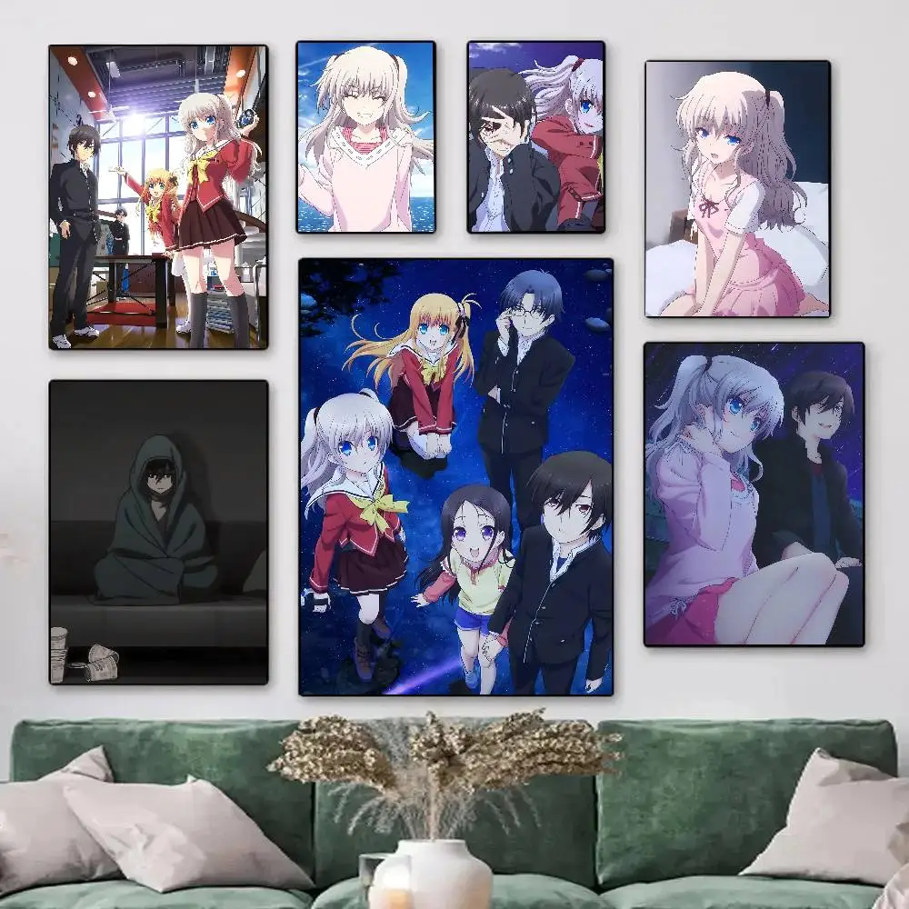 Japanese Manga Cute Anime Girl C-Charlotte Posters HD Print Vintage Wall Art Decor for Home Study Room