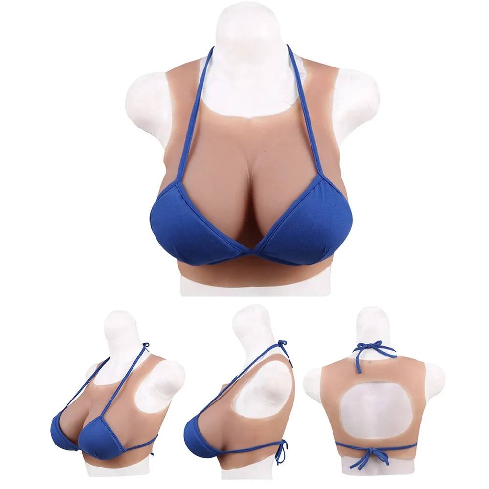 

Eyung Crossdress Chest False Breast Grade Silicone Forms Fake Boobs Artificial Breasts Crossdresser Drag Queen Round neck