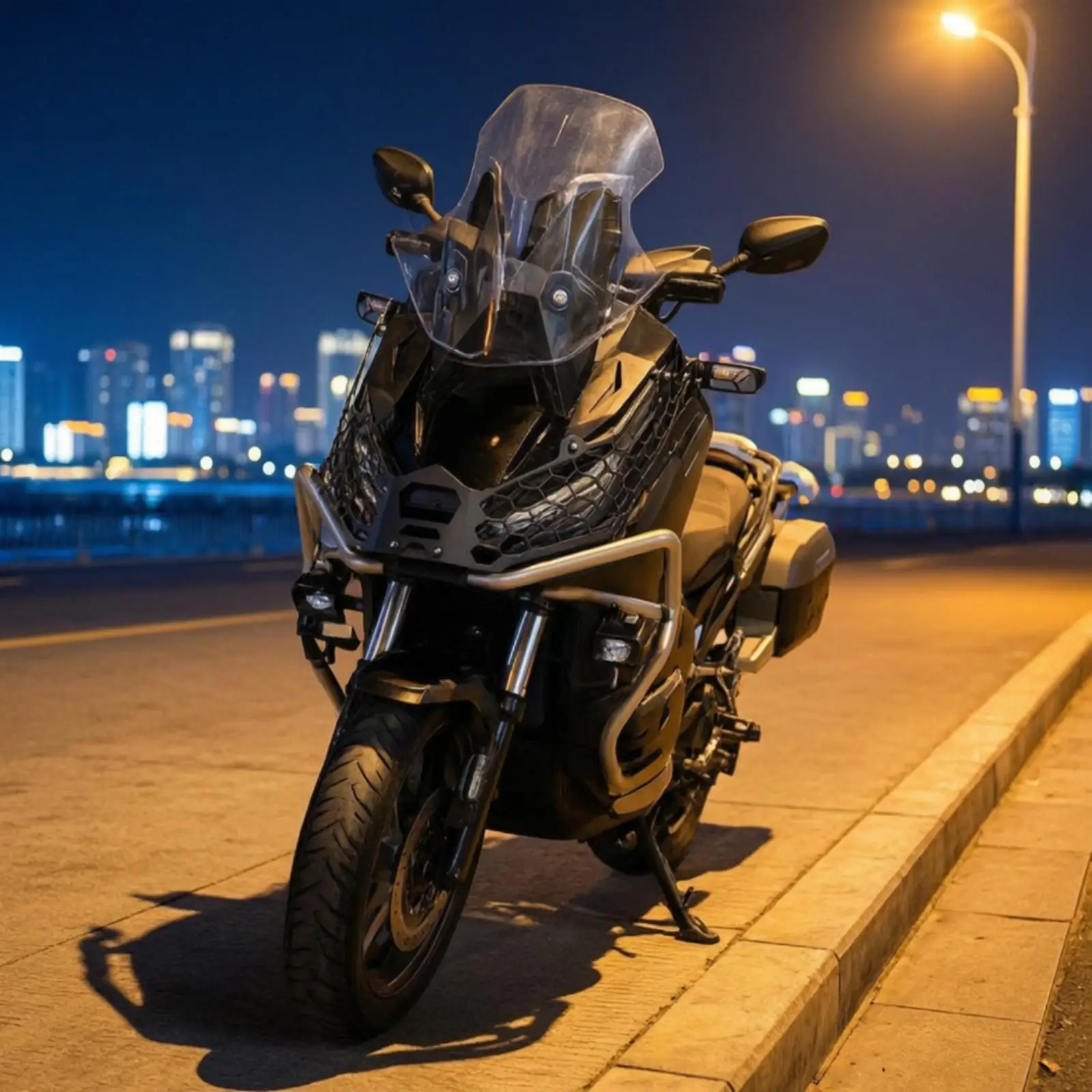 Motorcycle Model-Specific 368G Headlight Guard Rust-Resistant Honeycomb Mesh Headlight Guard Easy to Install Motorbike Light