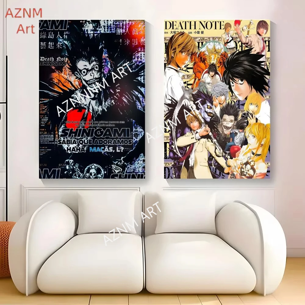 Death note Cool comics Painting Calligraphy Exhibition poster photo oil painting canvas synthetic fiber for living dining room view 3