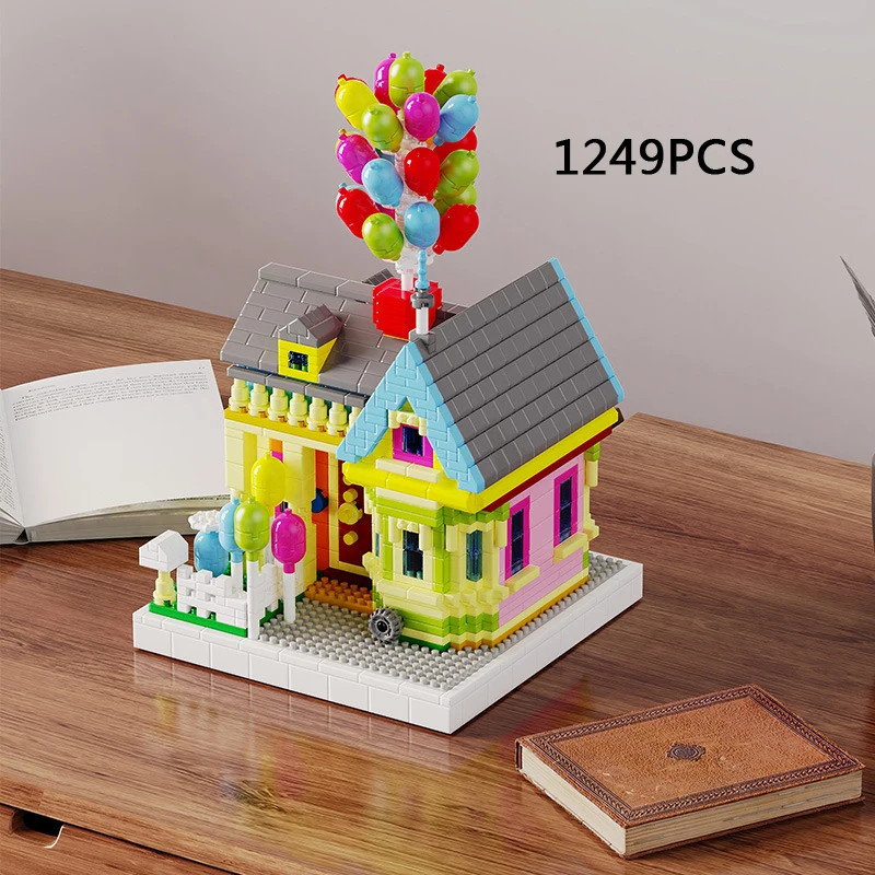 Creative City Street View Micro Diamond Block Fairy Tale Balloon House Assemble Building Brick Model Toys Nanobrick For Gifts