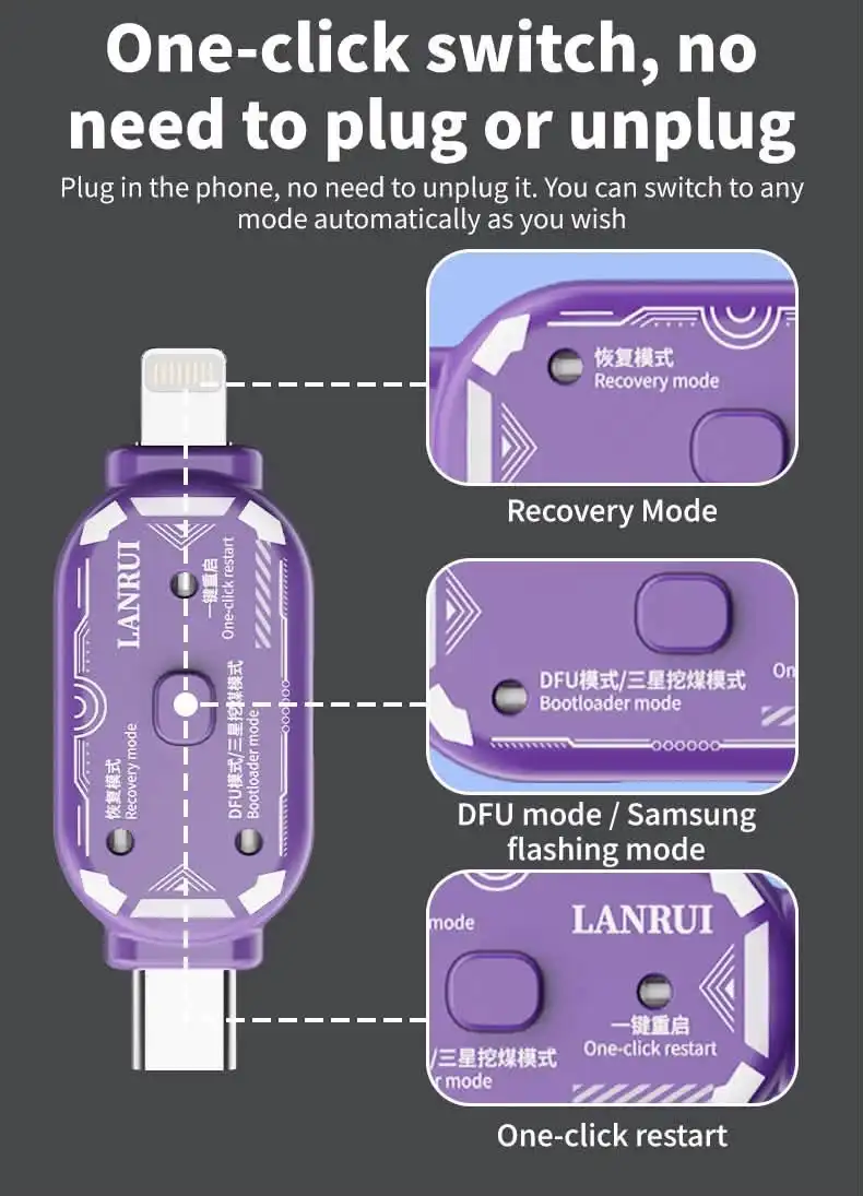 Lanrui V587 Enginnering Box One-click DFU, One-click Restart,One-Click Recovery Mode,Plus It Has One-click Flashing Mining Featu