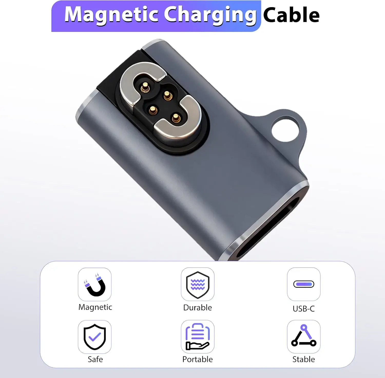 Magnetic Charging Adapter for SHOKZ OpenSwim Pro 2,USB-C to 4-Pin Open-Ear Headphones Replacement Charger