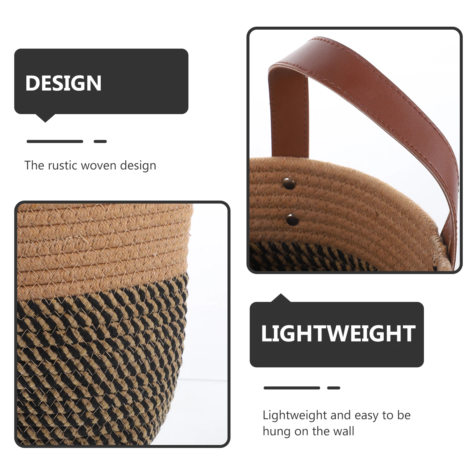 

Pots for Plants Wall-mounted Flower Basket Hanging Storage Bin Small Household Woven Indoor Planter